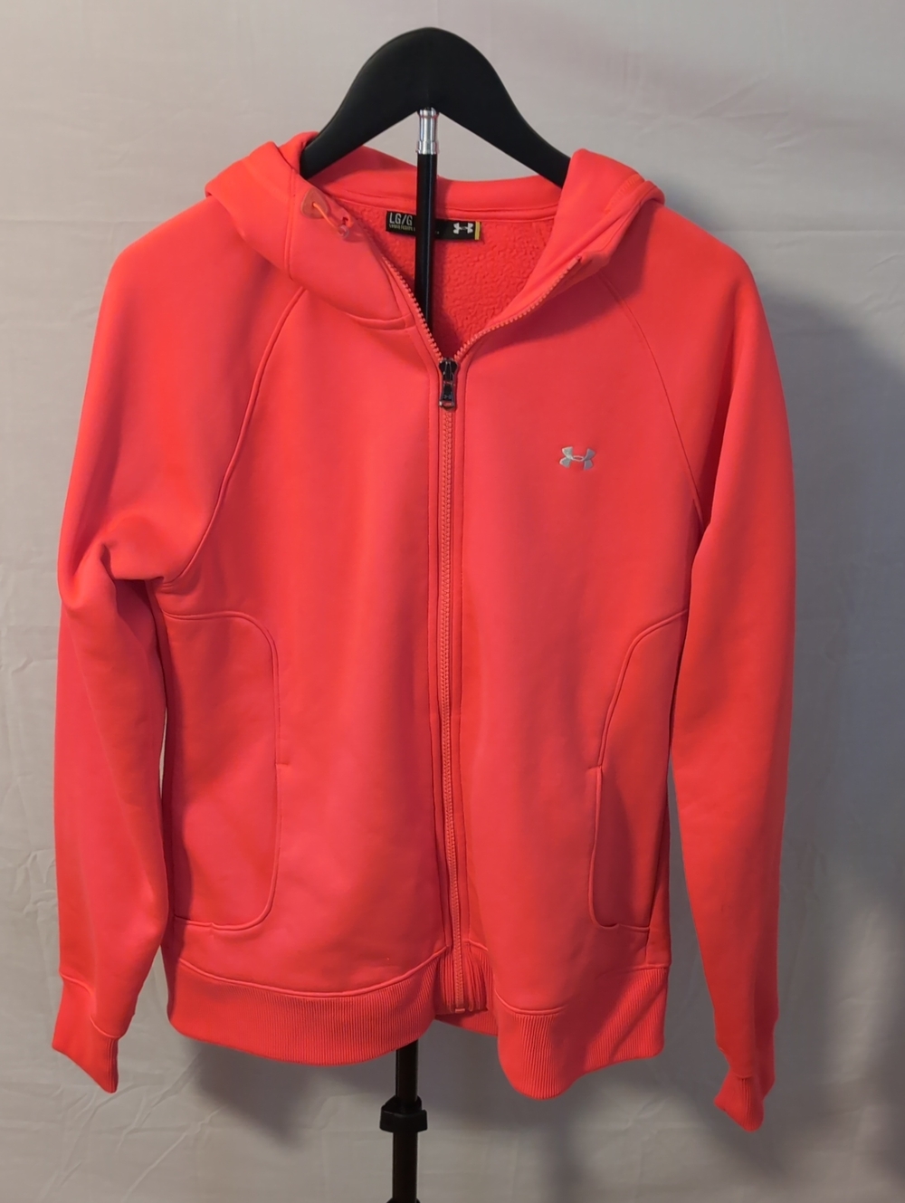 Under Armour Storm Fleece Full Zip Hoodie Neon Orange Coral Large